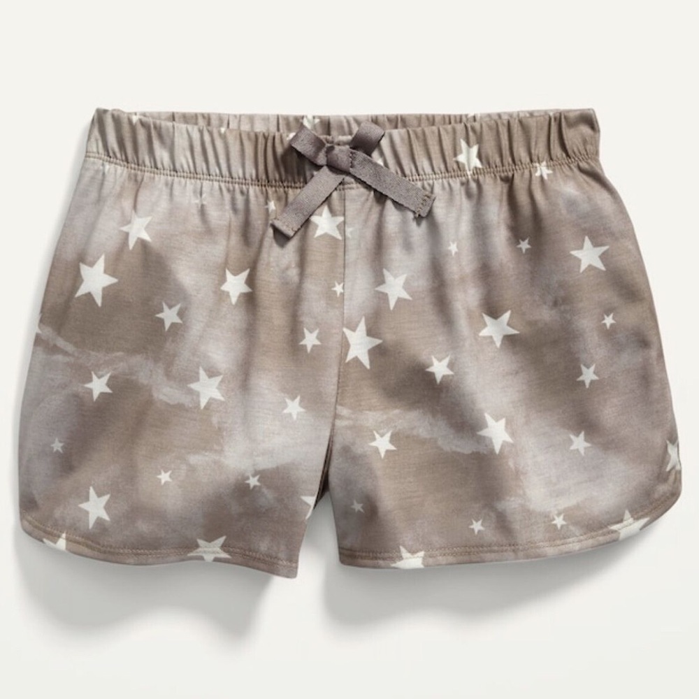 Old Navy Girls Printed Pajama Shorts, Big Stars, Size XL (14-16)